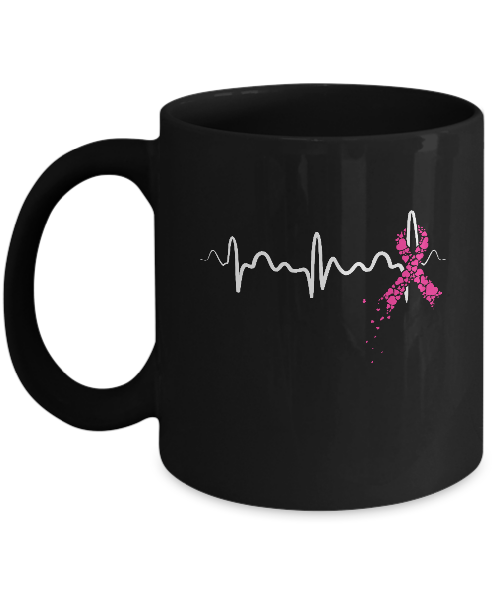 Breast Cancer Heartbeat Awareness Mug