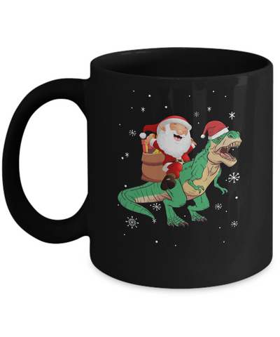 Christmas Santa Kids Dinosaur T-Rex For Boys Kids Mug-Coffee Mug-11oz Mug-Black
