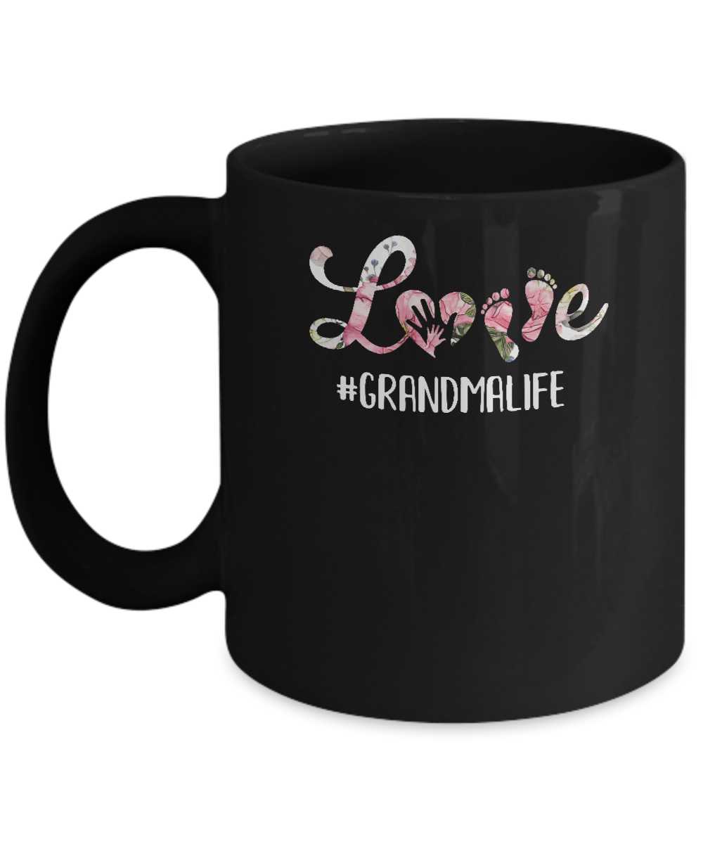 Love Grandmalife Matching Grandchild And Grandma Gifts Mug-Coffee Mug-11oz Mug-Black