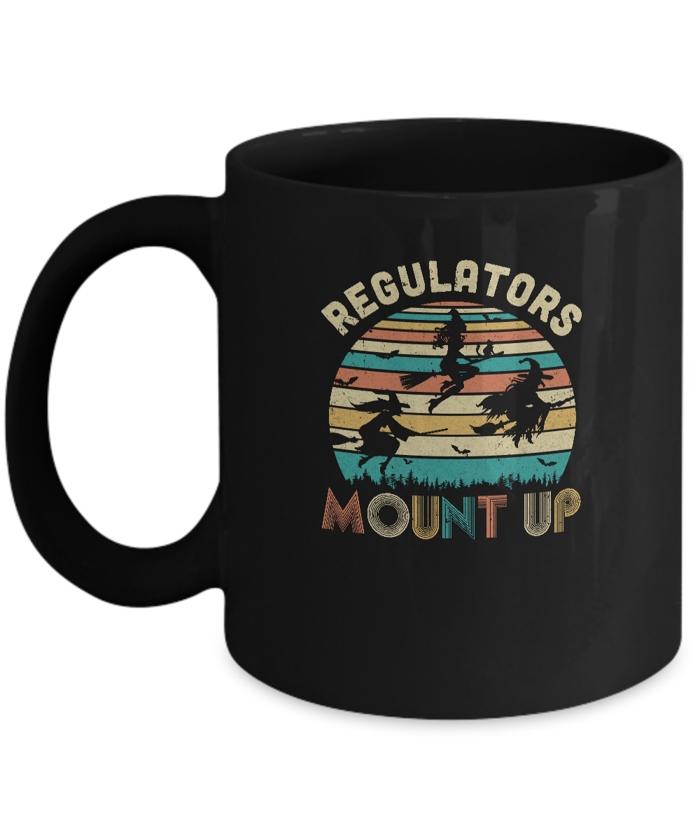 Vintage Regulators Mount Up Funny Halloween Witch Mug-Coffee Mug-11oz Mug-Black