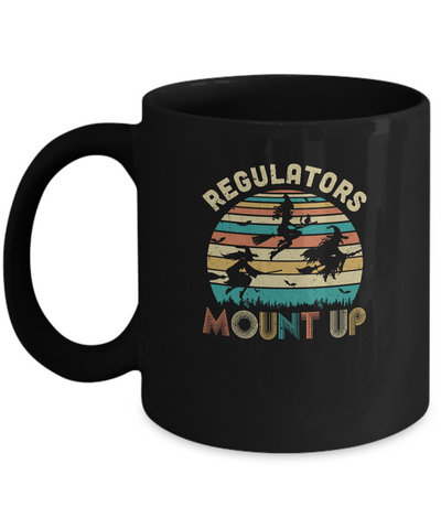 Vintage Regulators Mount Up Funny Halloween Witch Mug-Coffee Mug-11oz Mug-Black