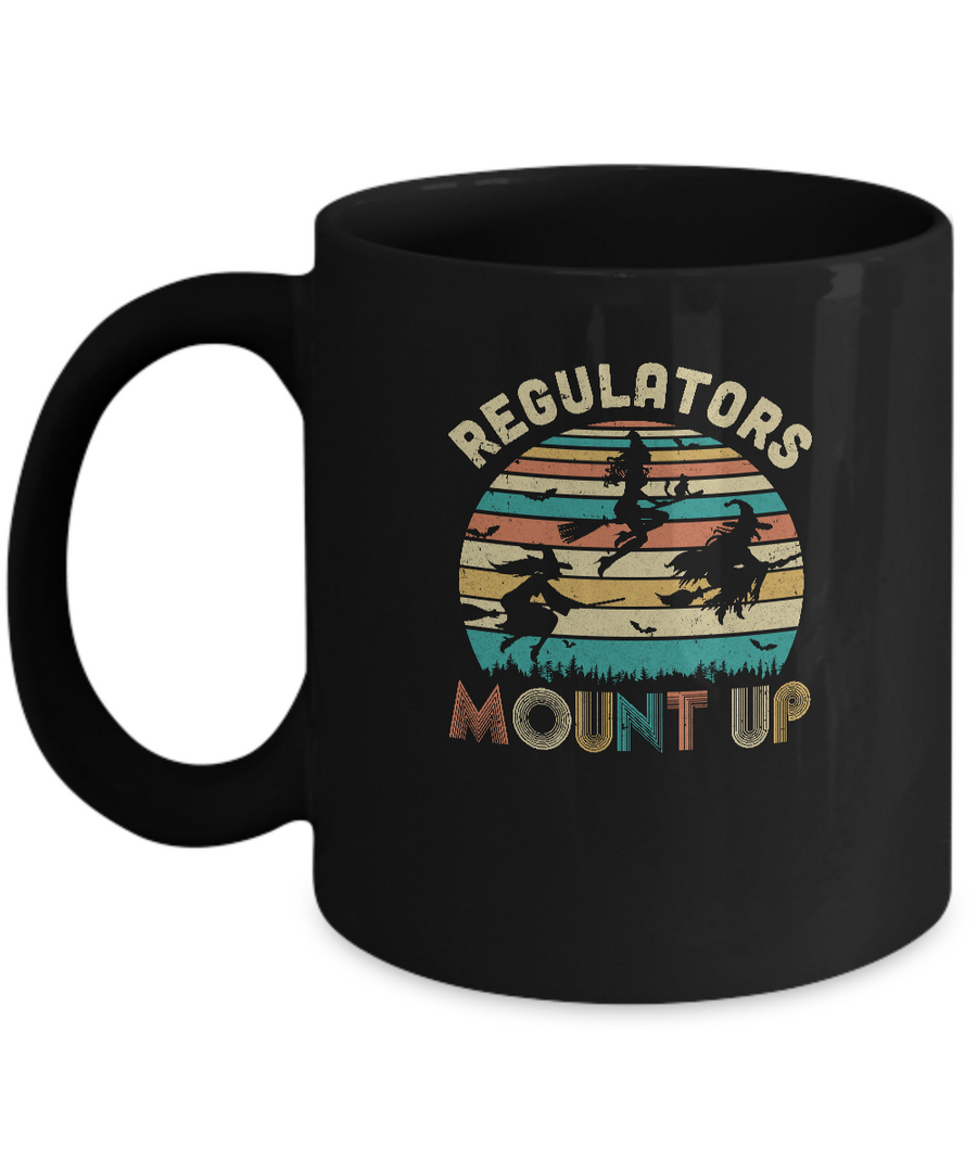 Vintage Regulators Mount Up Funny Halloween Witch Mug-Coffee Mug-11oz Mug-Black
