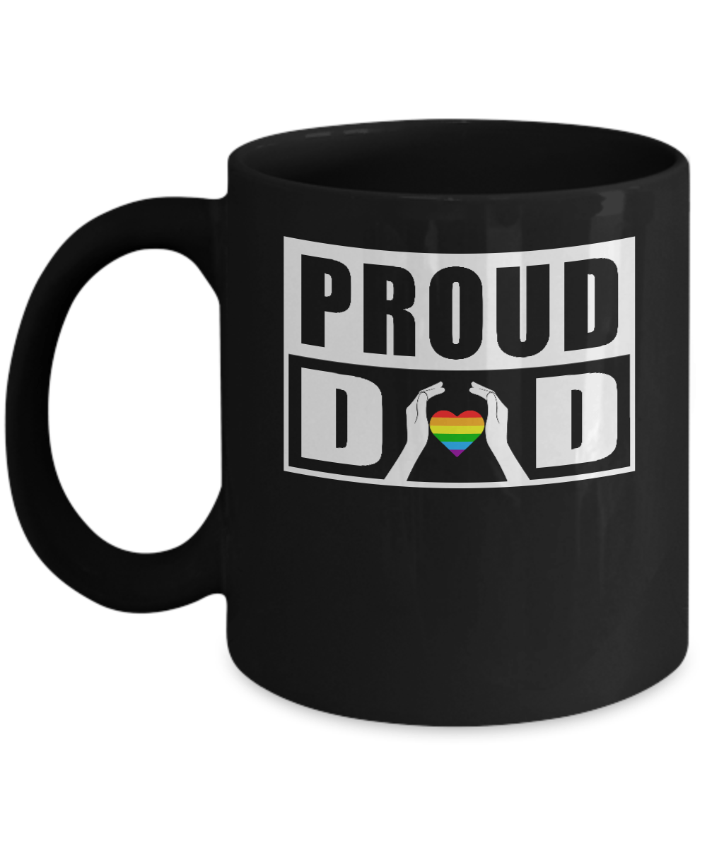 Proud Dad Lgbt Gay Lesbian Pride Mug-Coffee Mug-11oz Mug-Black