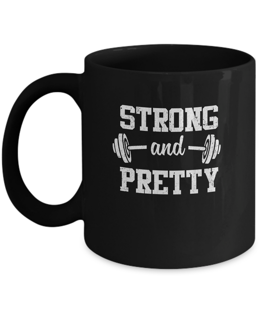Strong And Pretty Funny Strongman Workout Gym Gift Mug-Coffee Mug-11oz Mug-Black