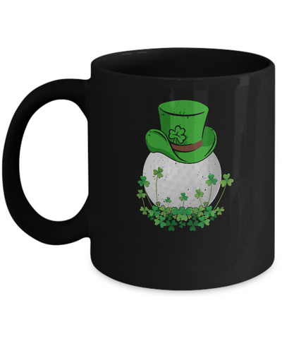 Shamrock Golf Leprechaun St Patricks Day Mug-Coffee Mug-11oz Mug-Black