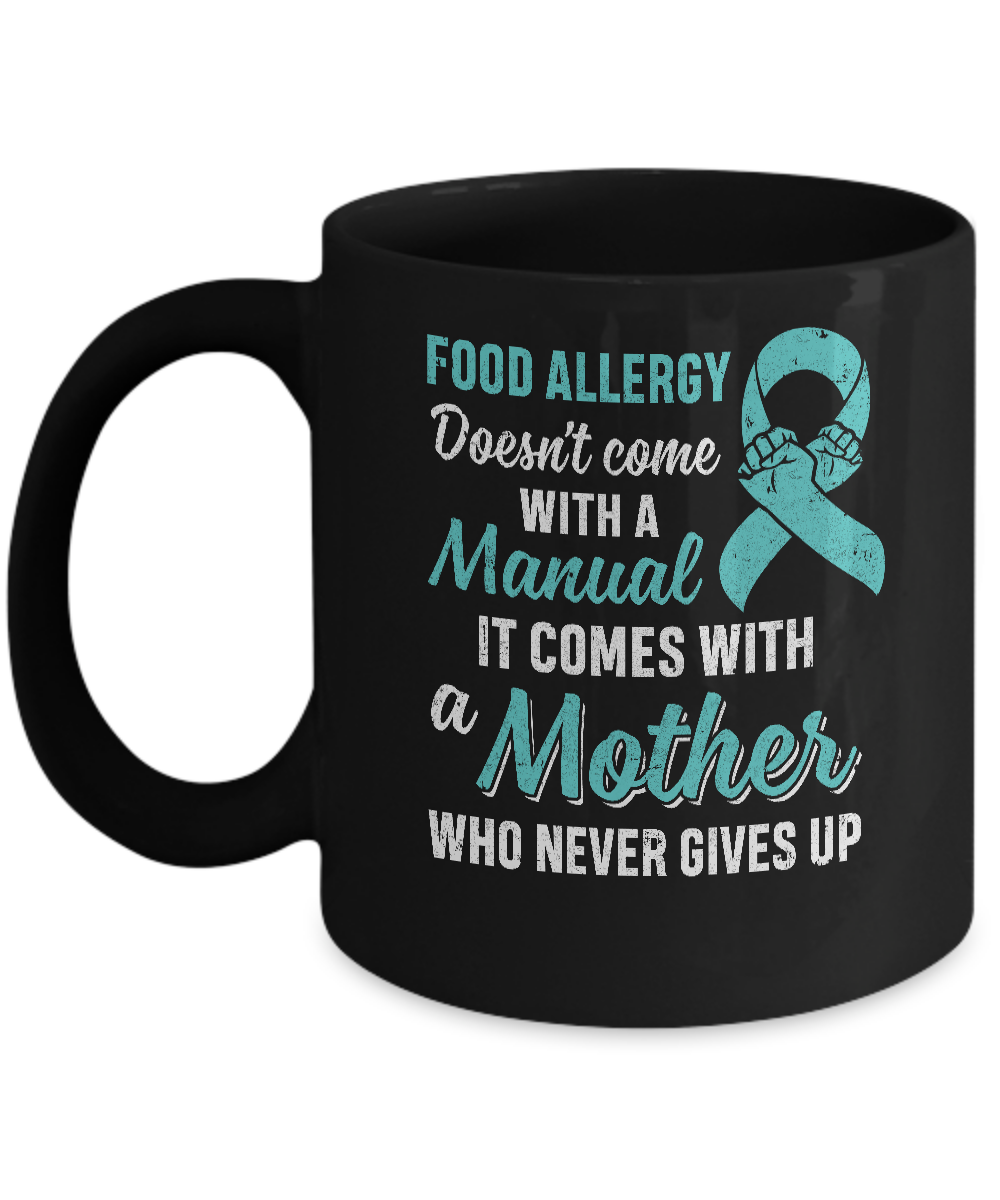 Funny Gift Food Allergy Mom Awareness Warrior Mug-Coffee Mug-11oz Mug-Black
