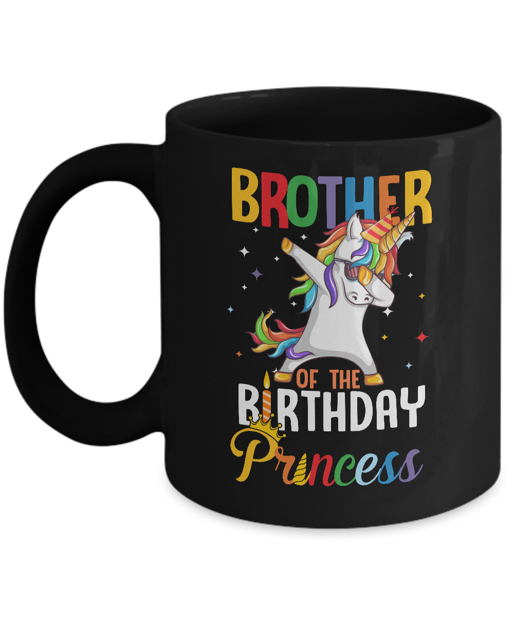 Brother Of The Birthday Girl Dabbing Unicorn Party Mug