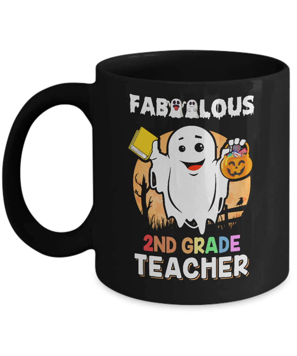 Faboolous Fabulous 2nd Grade Teacher Halloween Mug-Coffee Mug-11oz Mug-Black