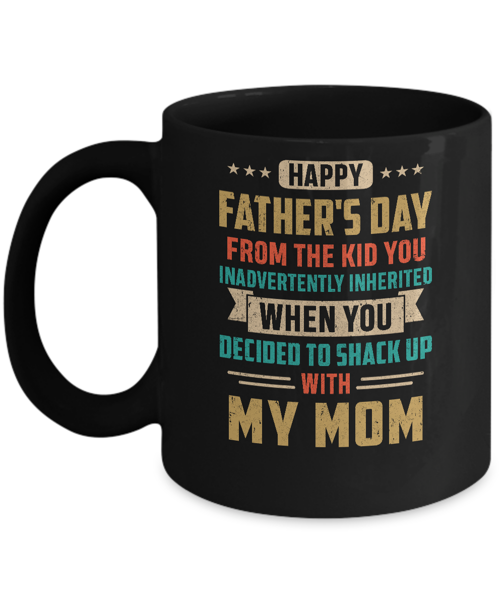 Vintage Funny Bonus Dad You Inadvertently Inherited Mug-Coffee Mug-11oz Mug-Black