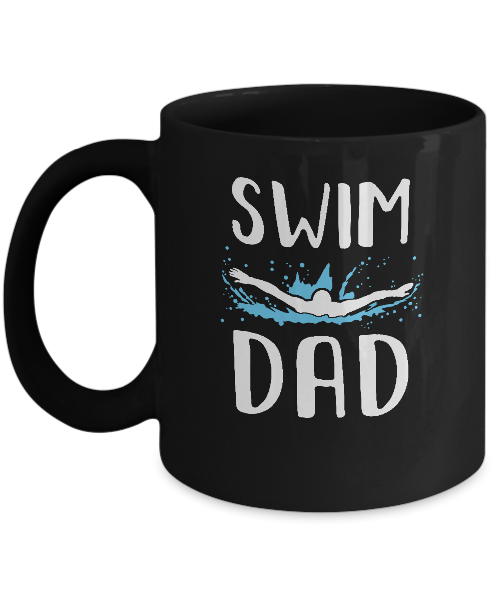Swim Dad Funny Swimming Fathers Day Gift Mug-Coffee Mug-11oz Mug-Black
