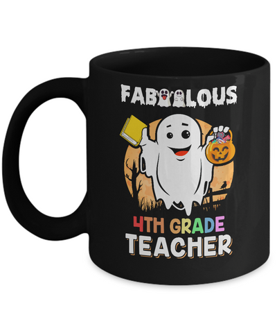 Faboolous Fabulous 4th Grade Teacher Halloween Mug-Coffee Mug-11oz Mug-Black