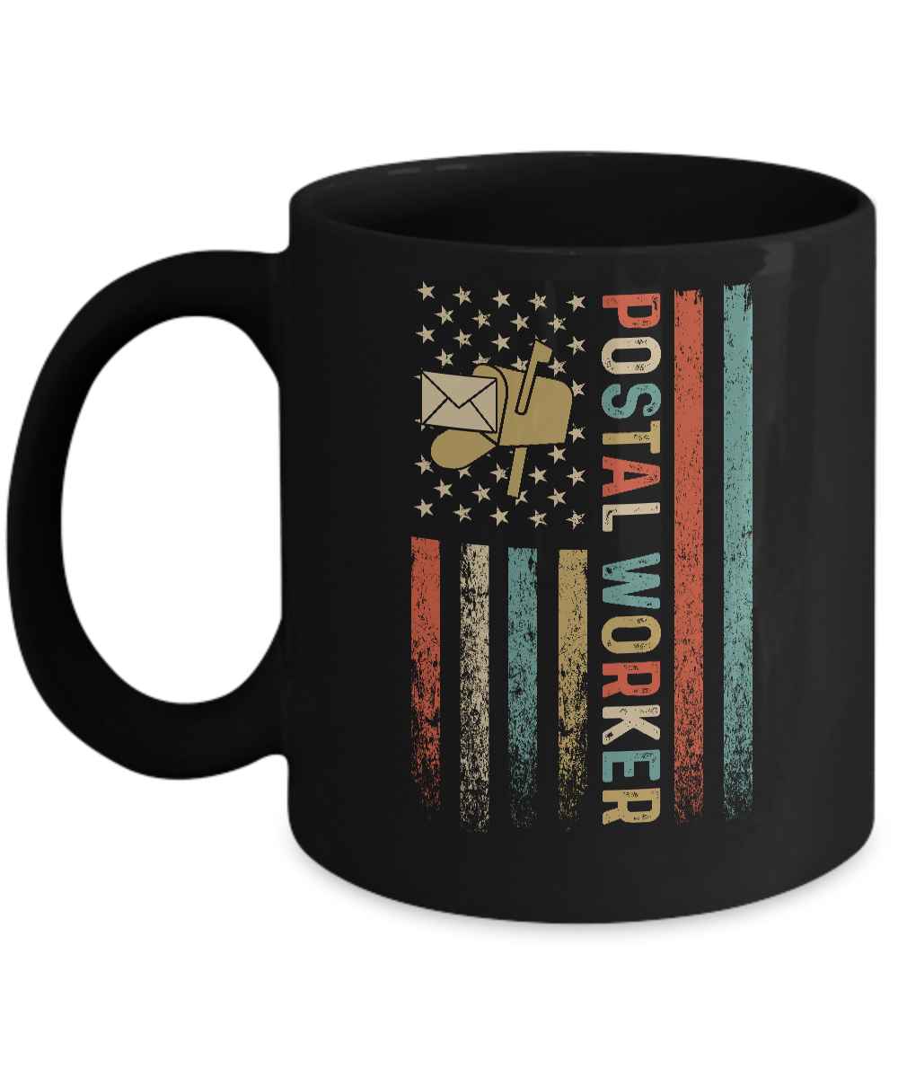 Postal Worker American Flag Mail Carrier Delivery Mug