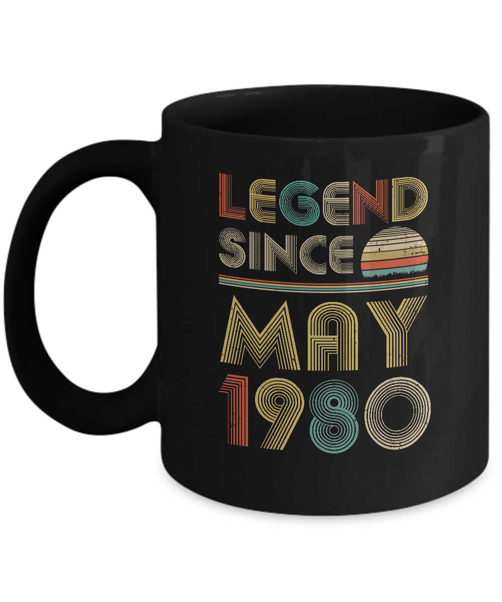 Legend Since May 1980 Vintage 41th Birthday Gifts Mug-Coffee Mug-11oz Mug-Black