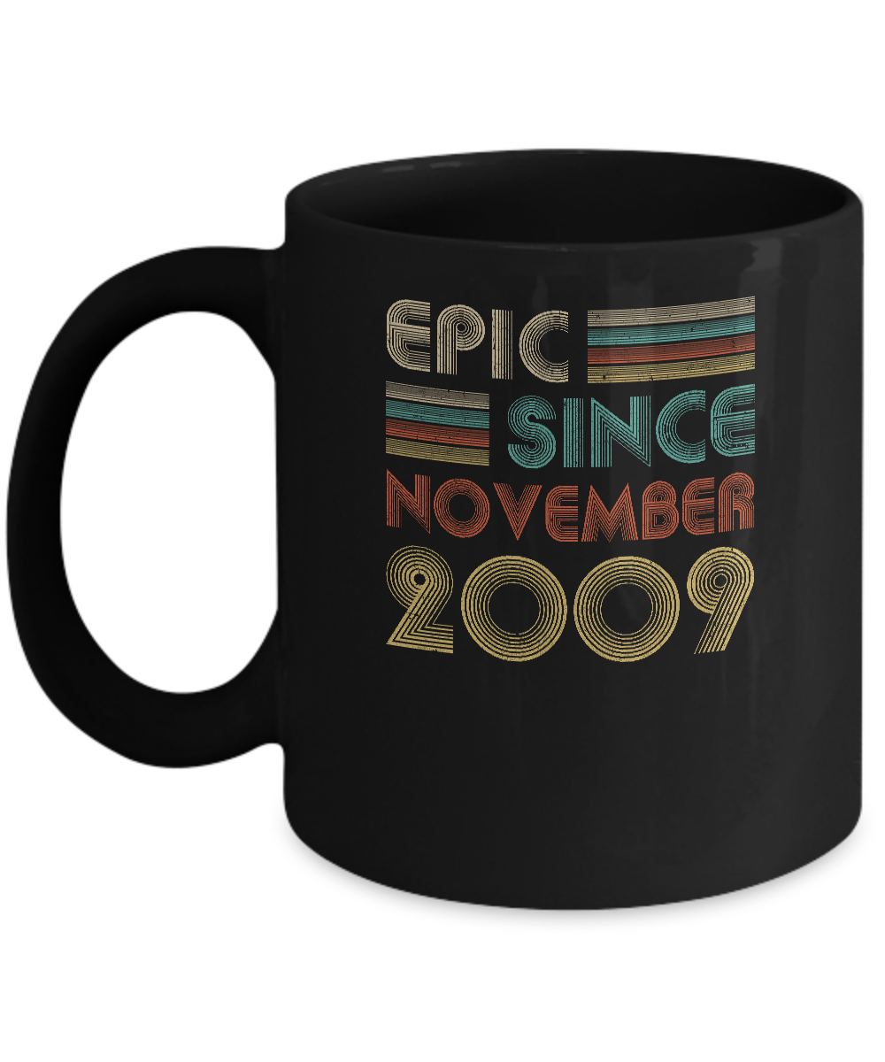 Epic Since November 2009 Vintage 12th Birthday Gifts Youth Mug-Coffee Mug-11oz Mug-Black