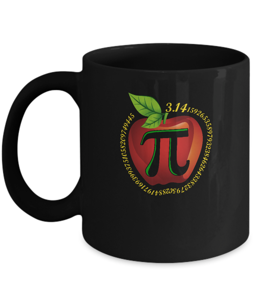 Teacher Apple Pi Math Happy Pi Day Mug-Coffee Mug-11oz Mug-Black