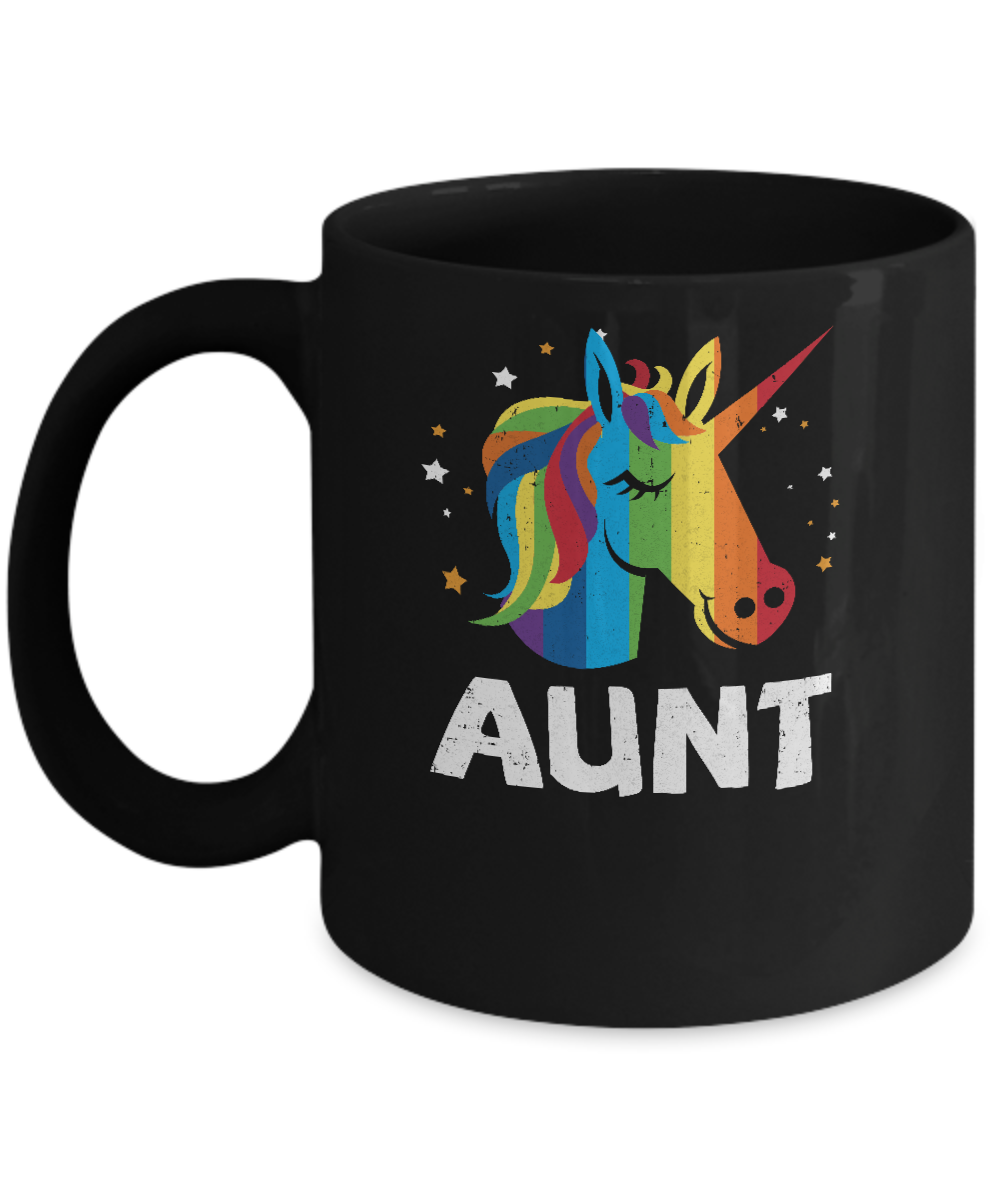 LGBT Pride Lesbian Gay Proud Aunt Unicorn Mug