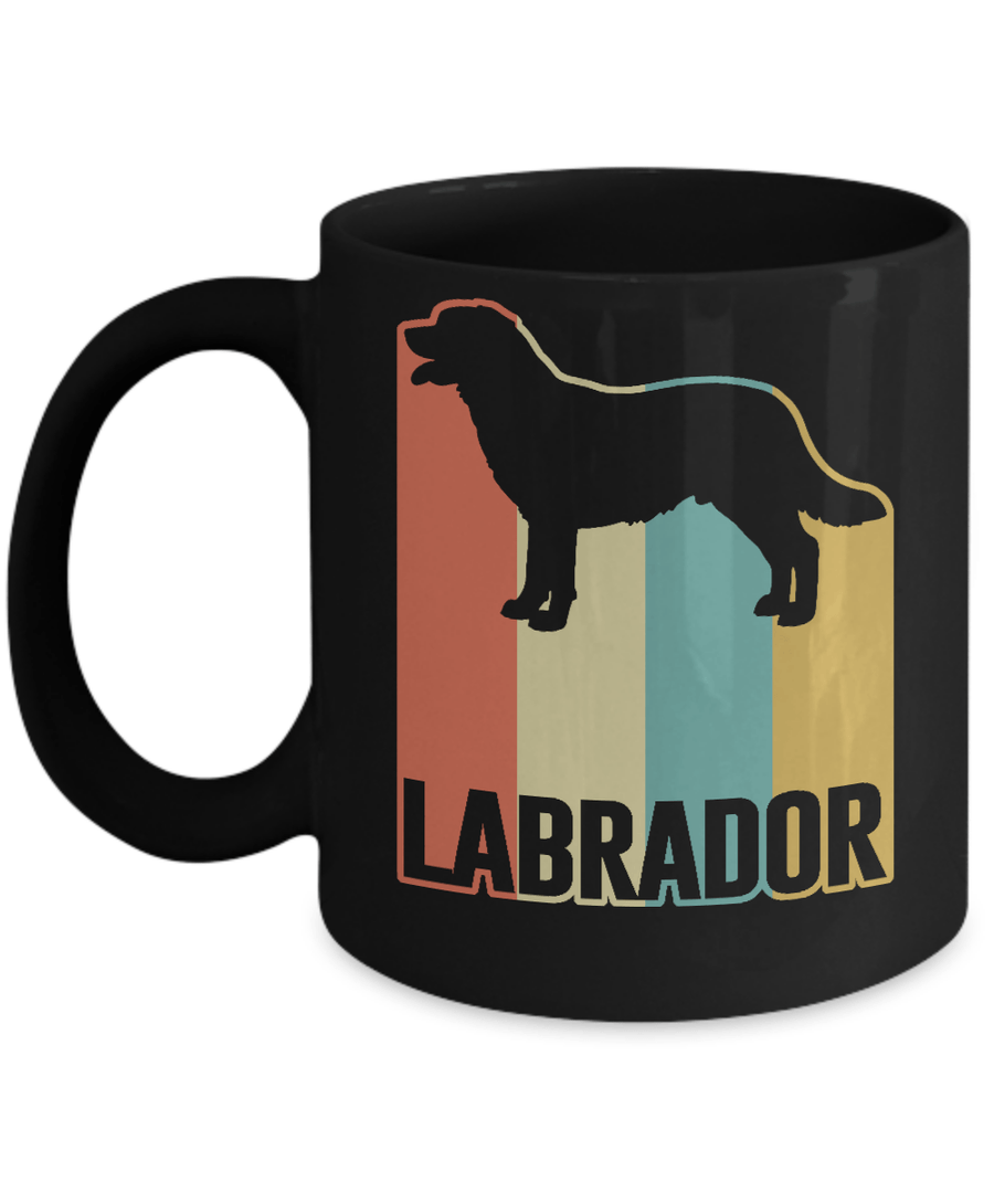 Classic Vintage Retro Style Labrador Dog Mug-Coffee Mug-11oz Mug-Black