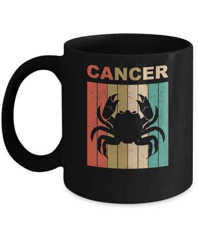 Vintage Cancer Zodiac June July Birthday Gift Mug-Coffee Mug-11oz Mug-Black