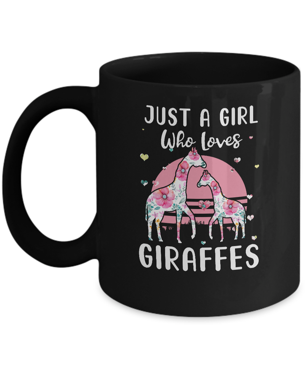 Just A Girl Who Loves Giraffes Mug-Coffee Mug-11oz Mug-Black