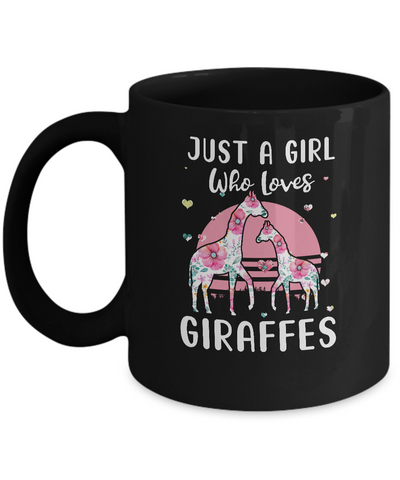 Just A Girl Who Loves Giraffes Mug-Coffee Mug-11oz Mug-Black