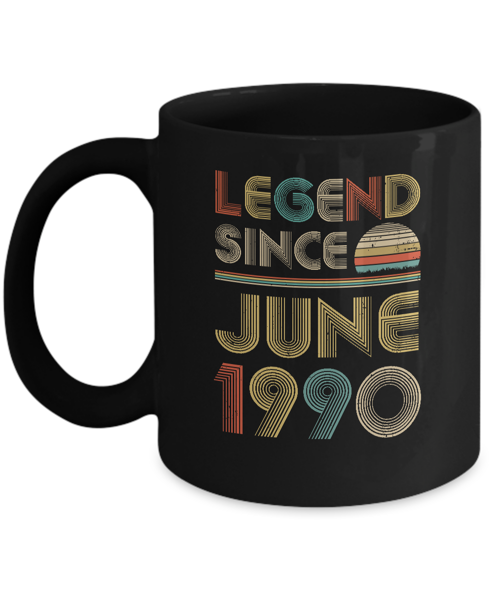 Legend Since June 1990 Vintage 31th Birthday Gifts Mug-Coffee Mug-11oz Mug-Black