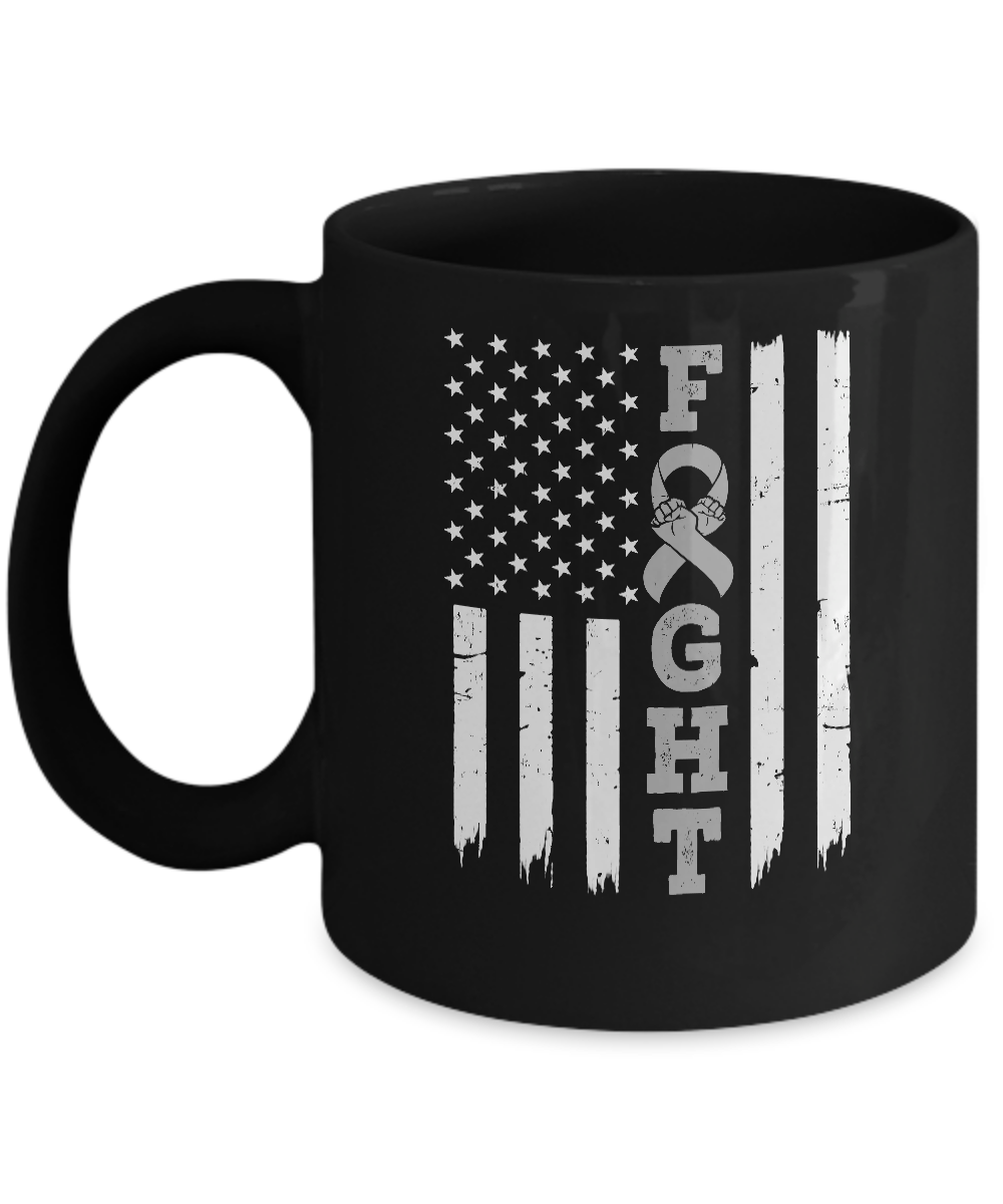 Parkinson's Disease Brain Cancer Awareness American Flag Mug