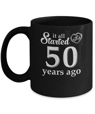 50Th Wedding Anniversary Married Couples 1971 Husband Wife Mug-Coffee Mug-11oz Mug-Black