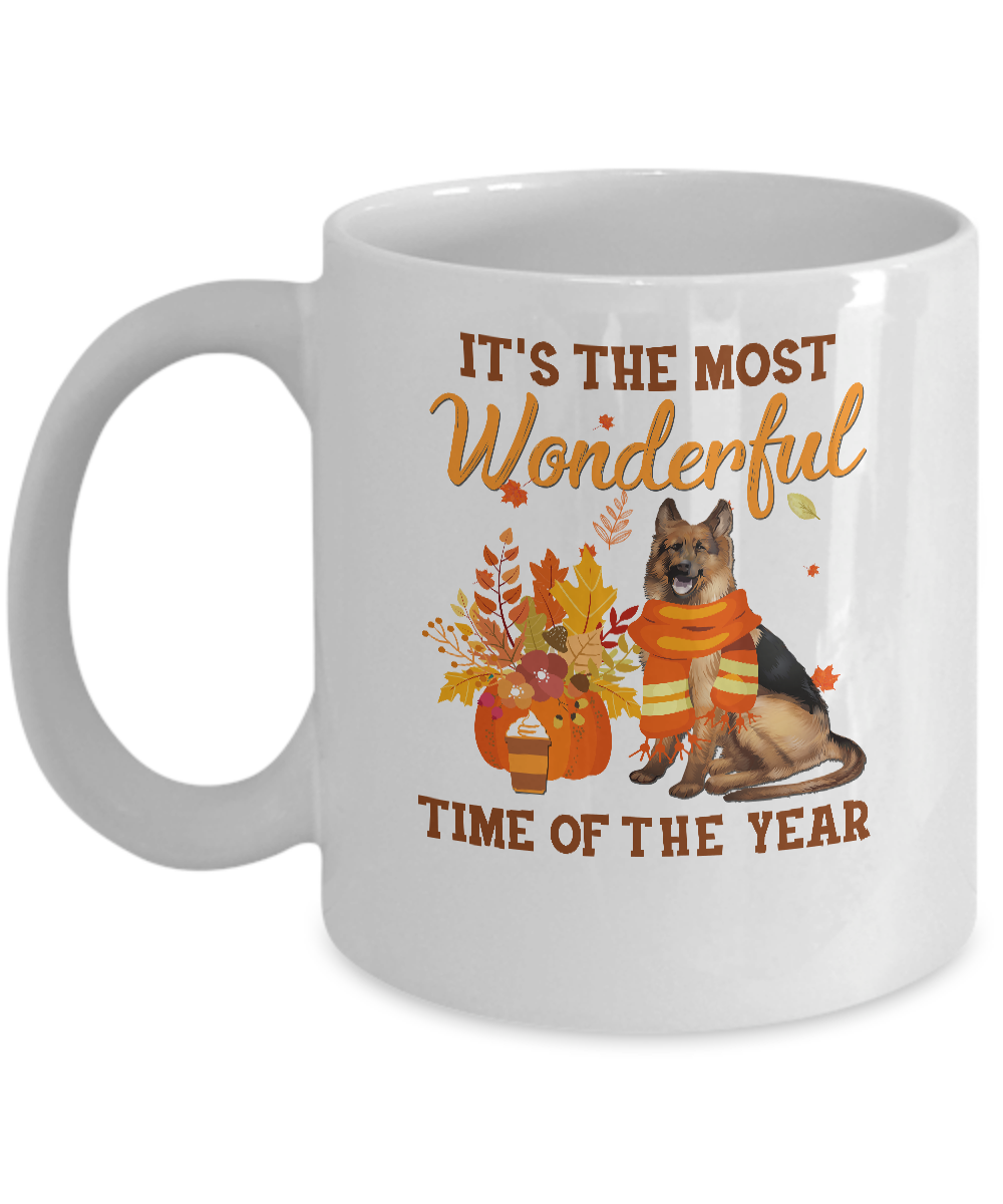 German Shepherd Autumn It's The Most Wonderful Time Of The Year Mug