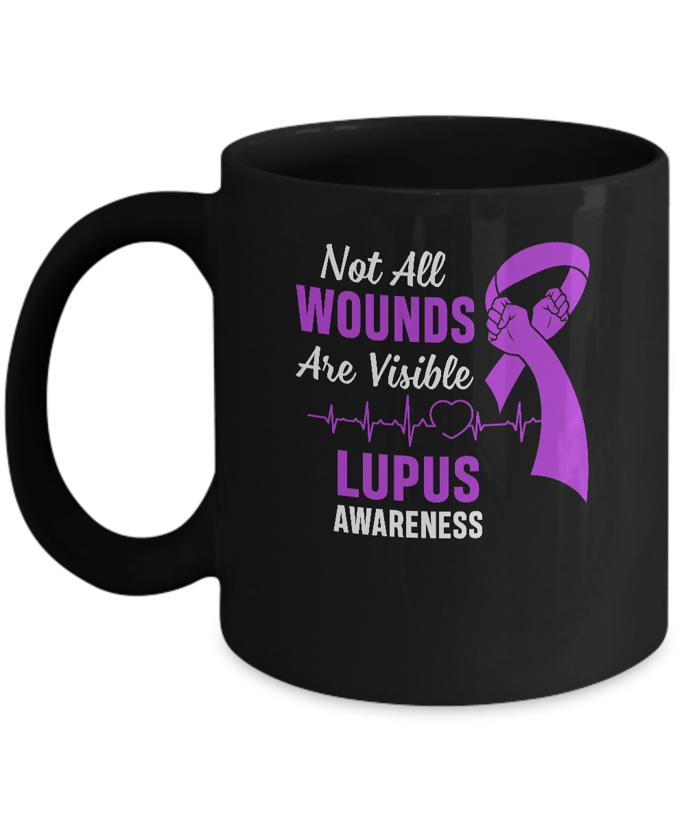 Lupus Awareness Purple Not All Wounds Are Visible Mug-Coffee Mug-11oz Mug-Black