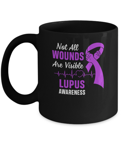 Lupus Awareness Purple Not All Wounds Are Visible Mug-Coffee Mug-11oz Mug-Black
