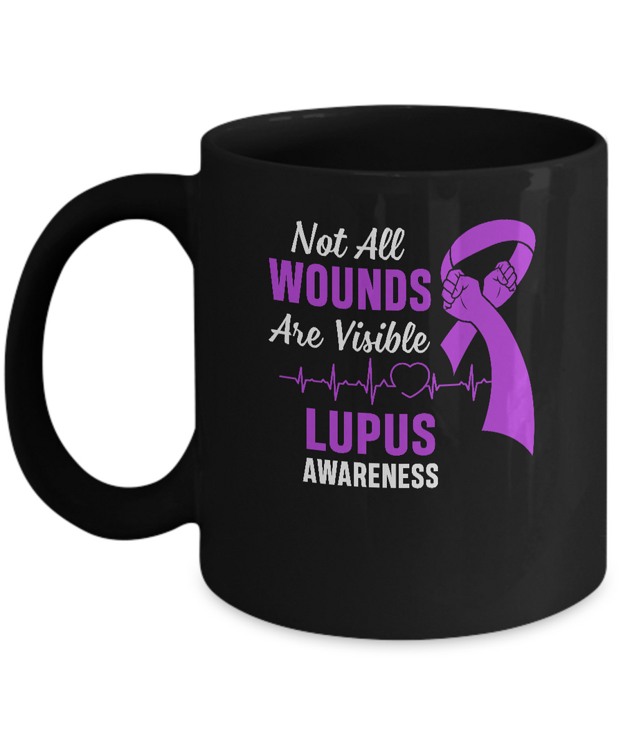 Lupus Awareness Purple Not All Wounds Are Visible Mug-Coffee Mug-11oz Mug-Black