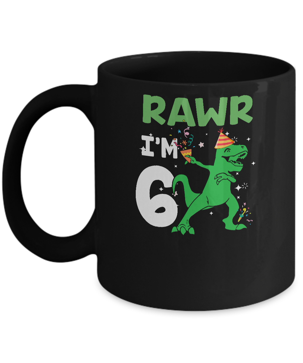 Rawr I'm 8 Birthday Gifts 2013 Dinosaur For Boys Youth Mug-Coffee Mug-11oz Mug-Black