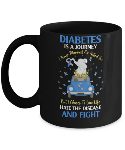 Diabetes Awareness Is A Journey Mug-Coffee Mug-11oz Mug-Black
