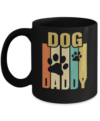 Retro Vintage Daddy Dog Father's Day Gift Mug-Coffee Mug-11oz Mug-Black