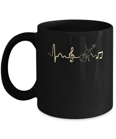 Violin Viola Cello Heartbeat Musicia Mug-Coffee Mug-11oz Mug-Black