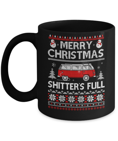 Merry Christmas Shitters Full Ugly Sweater Mug-Coffee Mug-11oz Mug-Black