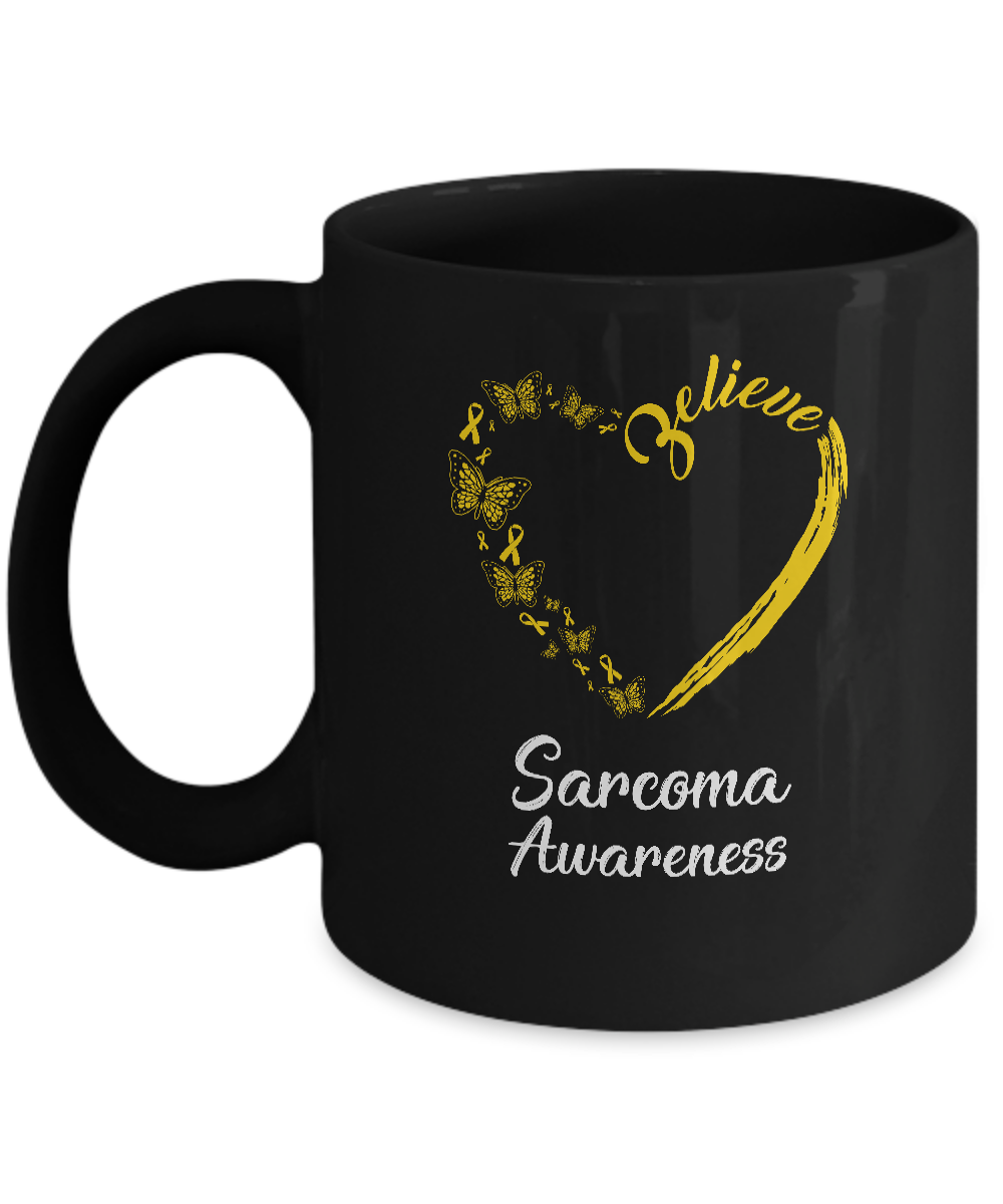 Butterfly Believe Sarcoma Awareness Ribbon Gifts Mug