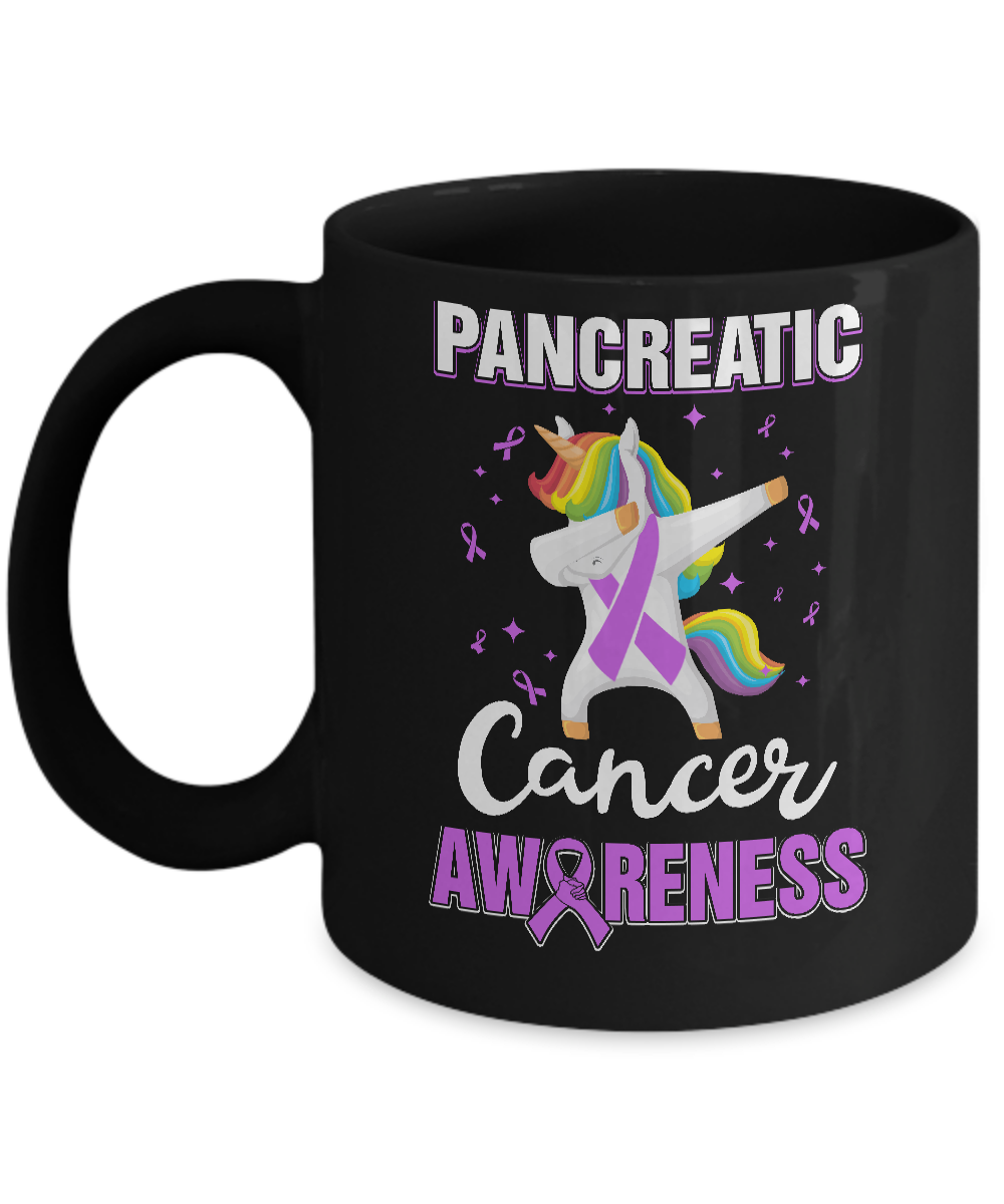 Inspirational Pancreatic Cancer Awareness Unicorn Support Mug-Coffee Mug-11oz Mug-Black