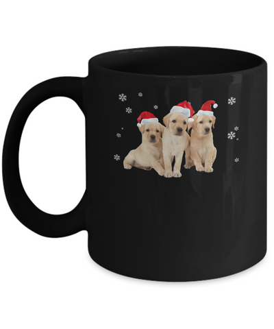 Funny Yellow Labrador Puppies Christmas Dog Gift Mug-Coffee Mug-11oz Mug-Black