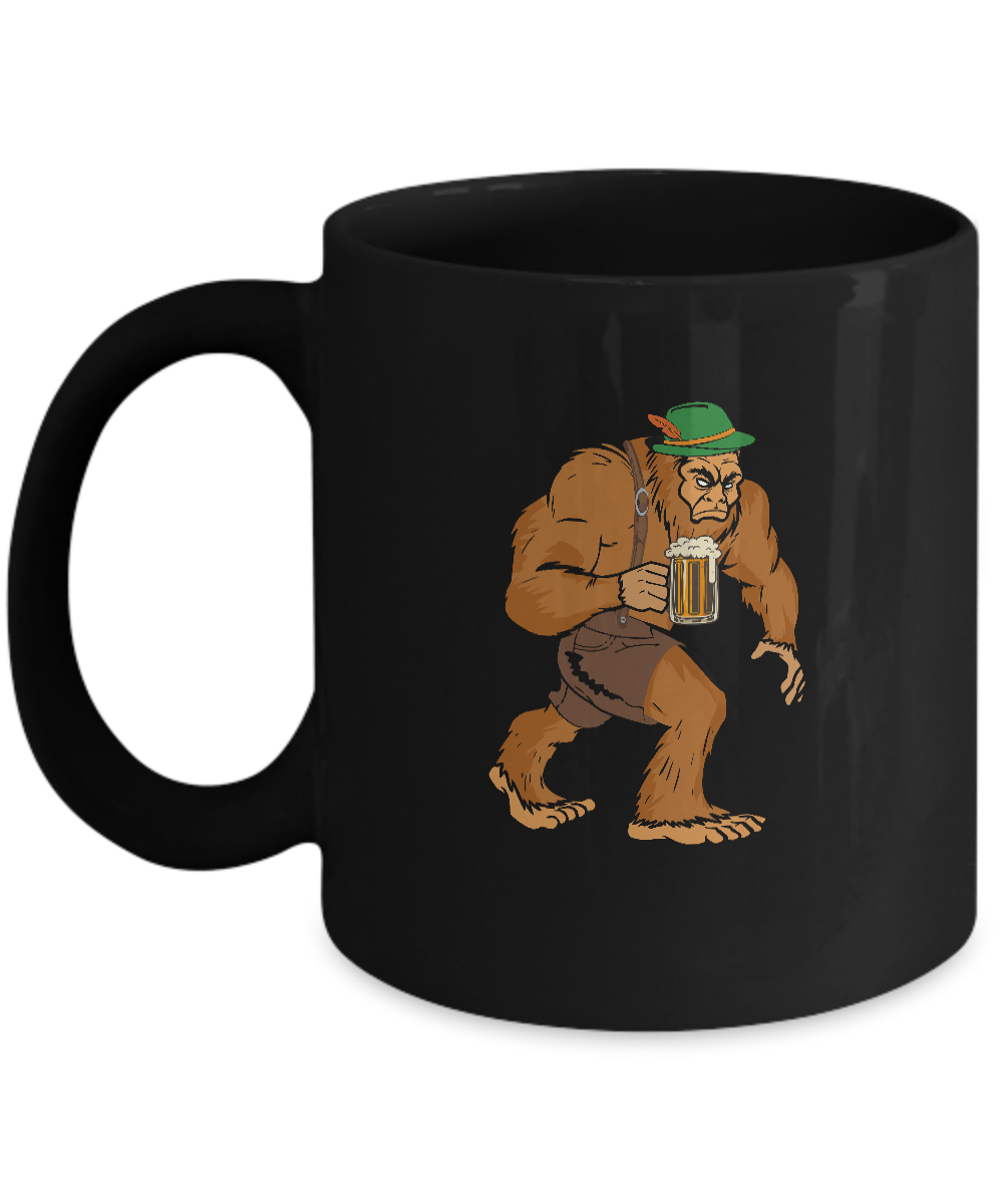 German Bigfoot Drinking Beer Funny Oktoberfest 2019 Mug-Coffee Mug-11oz Mug-Black