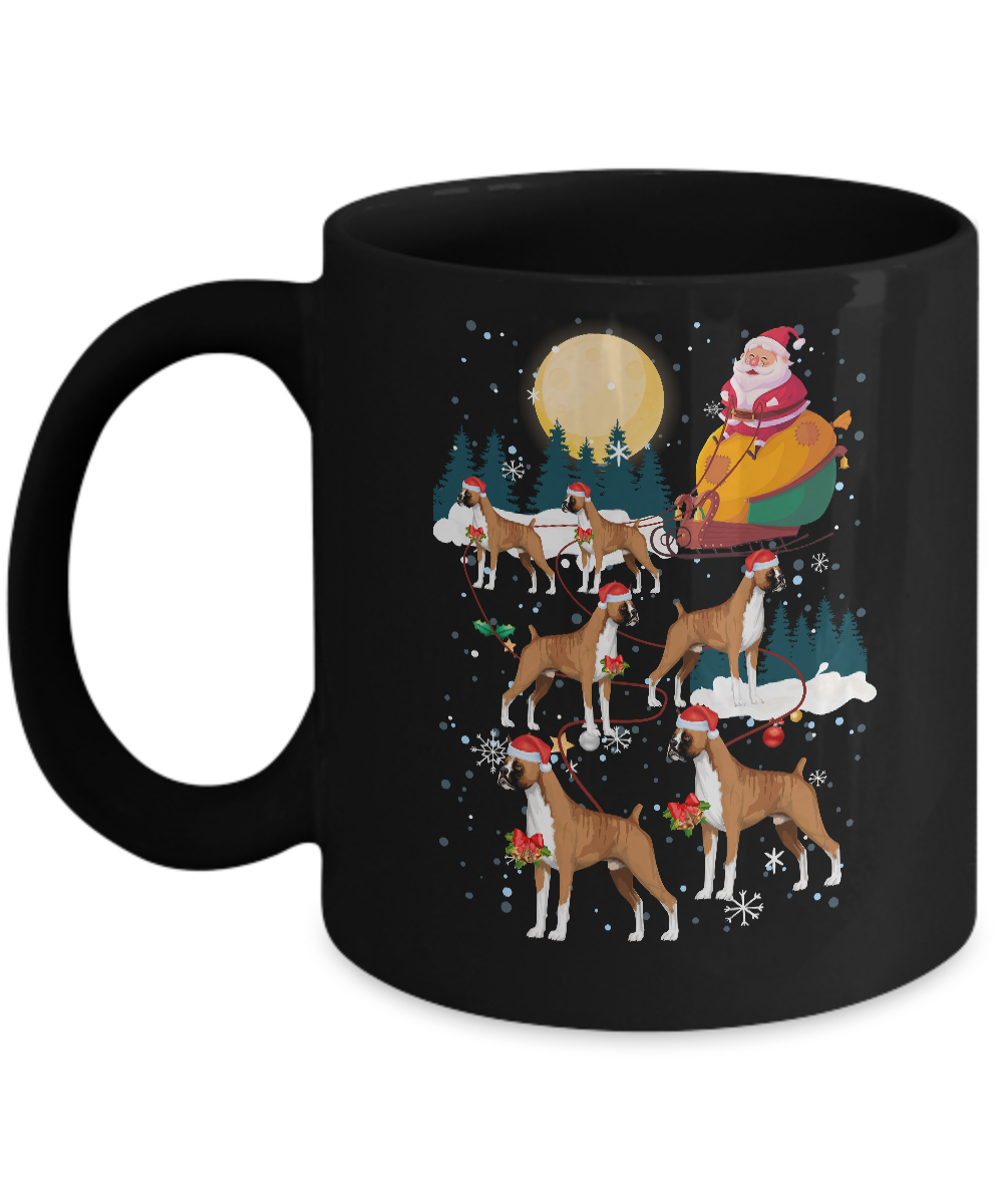 Dog Reindeer Boxer Christmas Gift Mug-Coffee Mug-11oz Mug-Black
