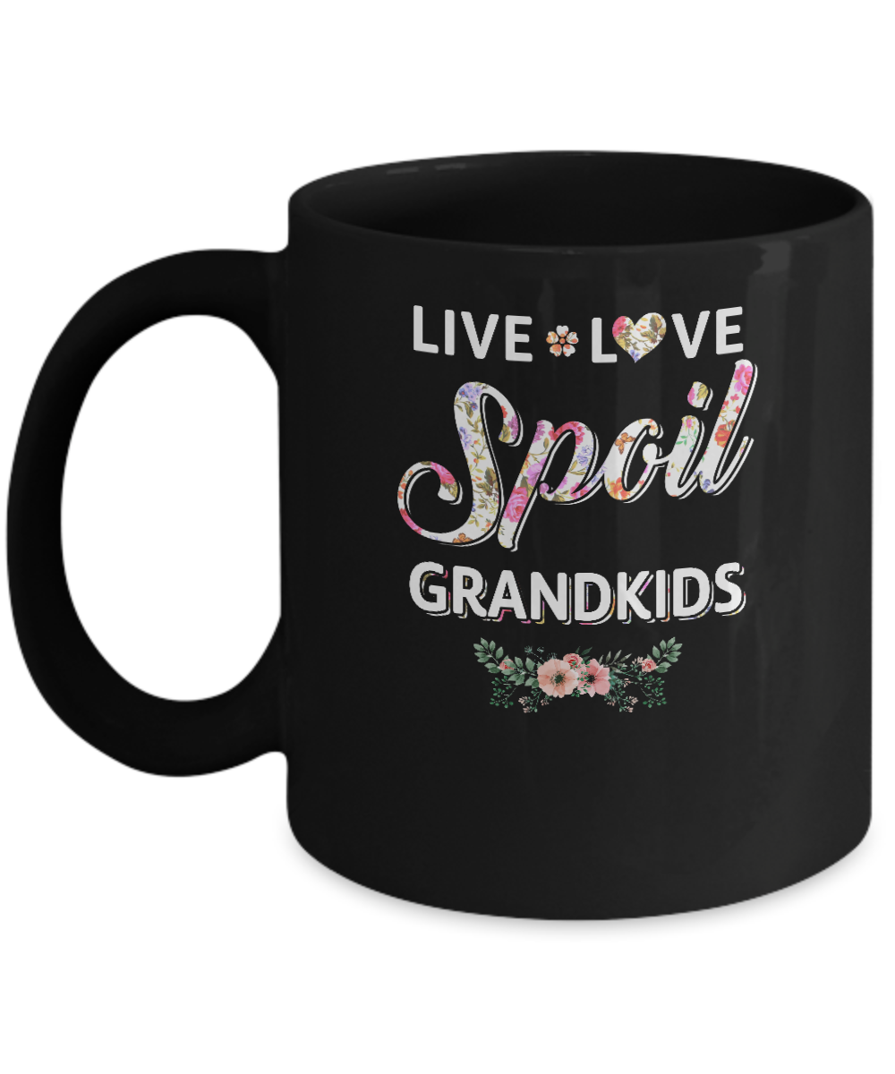 Funny Grandma Live Love Spoil Grandkids Mothers Day Mug-Coffee Mug-11oz Mug-Black