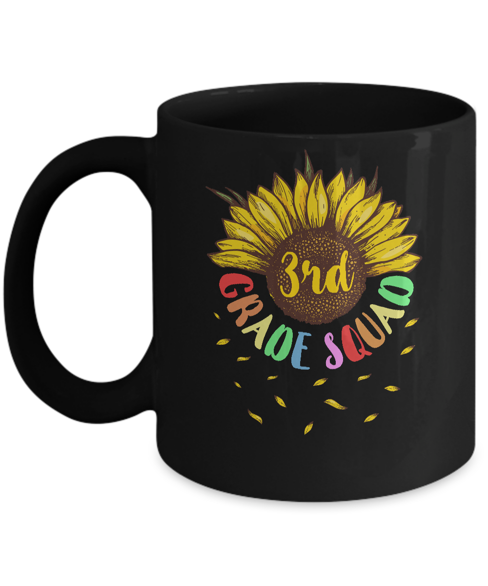 Sunflower 3rd Grade Squad First Grade Teacher Mug-Coffee Mug-11oz Mug-Black