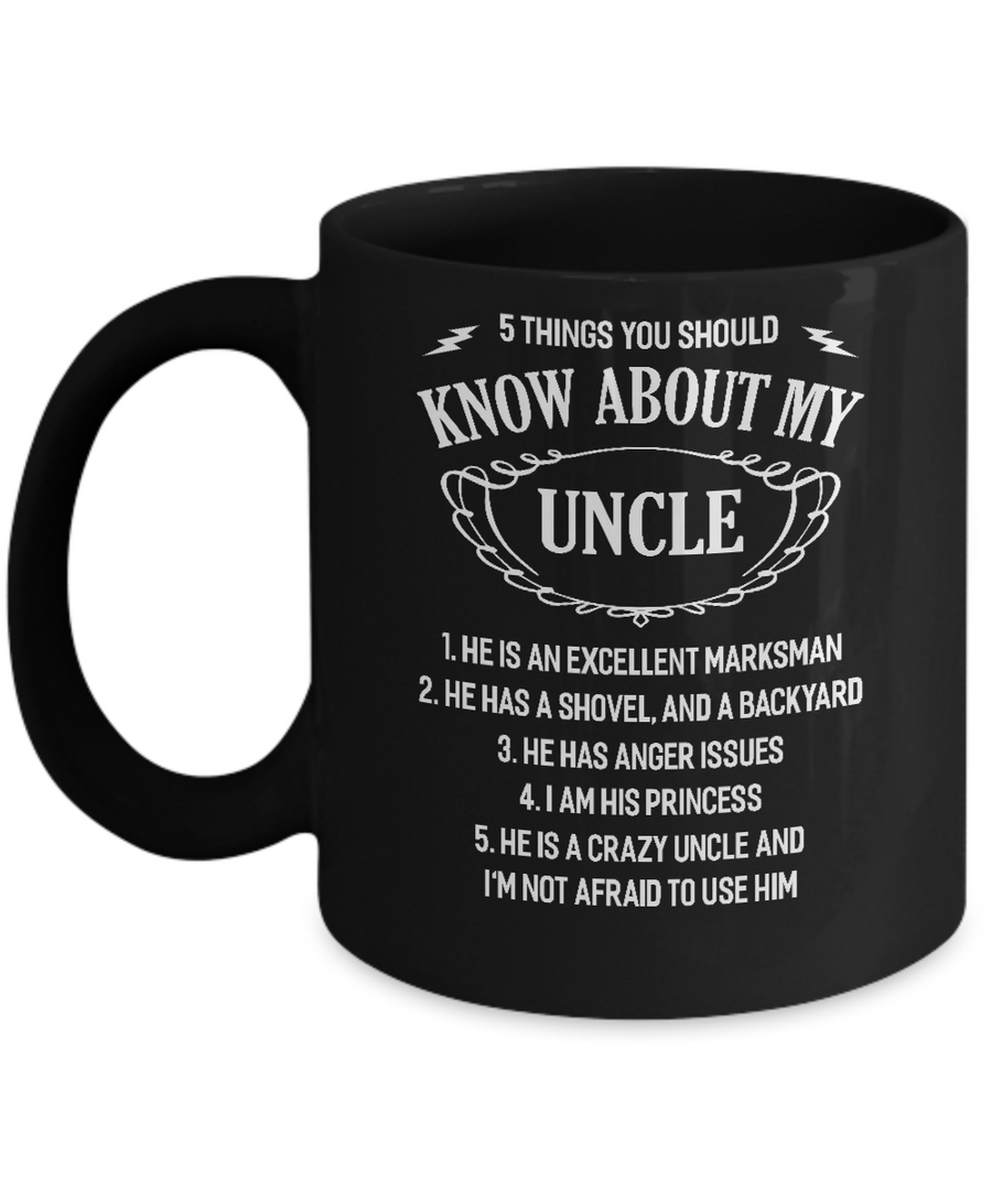 5 Things You Should Know About My Uncle Niece Mug-Coffee Mug-11oz Mug-Black