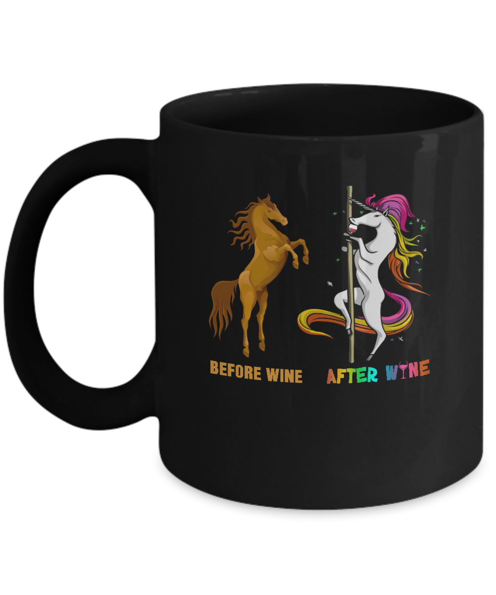 Before Wine After Wine Unicorn Mug-Coffee Mug-11oz Mug-Black