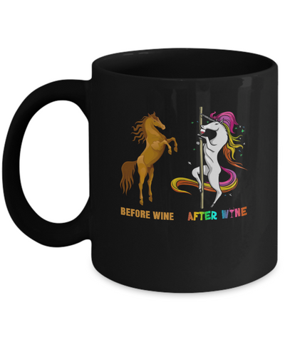 Before Wine After Wine Unicorn Mug-Coffee Mug-11oz Mug-Black