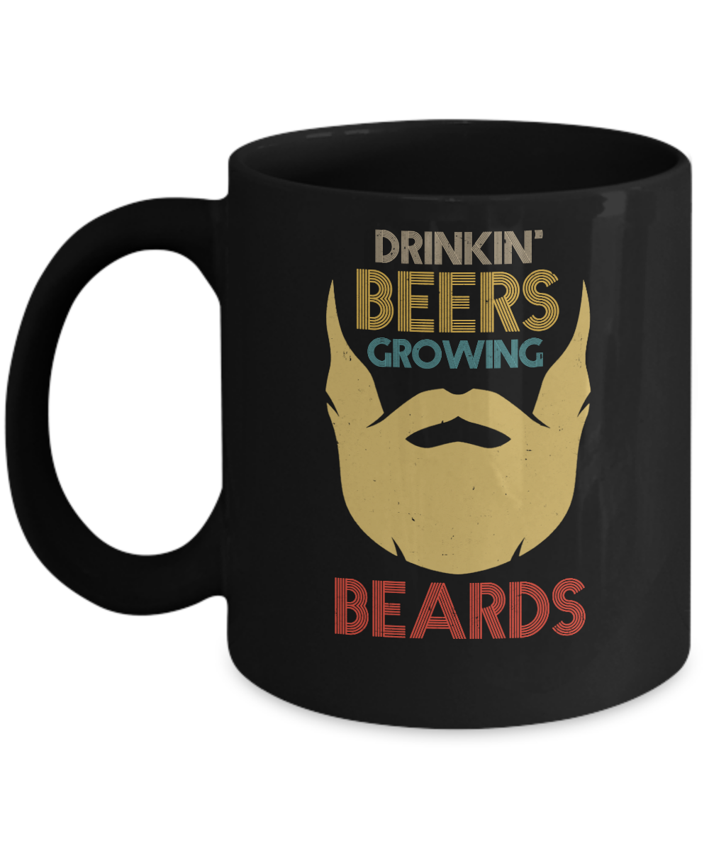 Vintage Funny Drinking Beers Growing Beards Mug-Coffee Mug-11oz Mug-Black