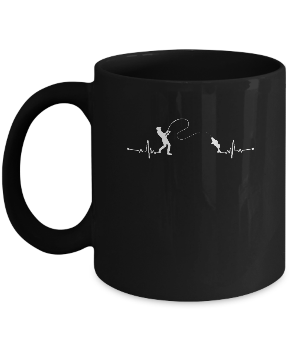Fishing Heartbeat For Fisherman Mug-Coffee Mug-11oz Mug-Black