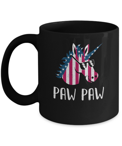 Patriotic Paw Paw Unicorn Americorn 4Th Of July Mug-Coffee Mug-11oz Mug-Black