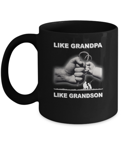 Like Grandpa Like Grandson Fishing Fish Fathers Day Mug-Coffee Mug-11oz Mug-Black